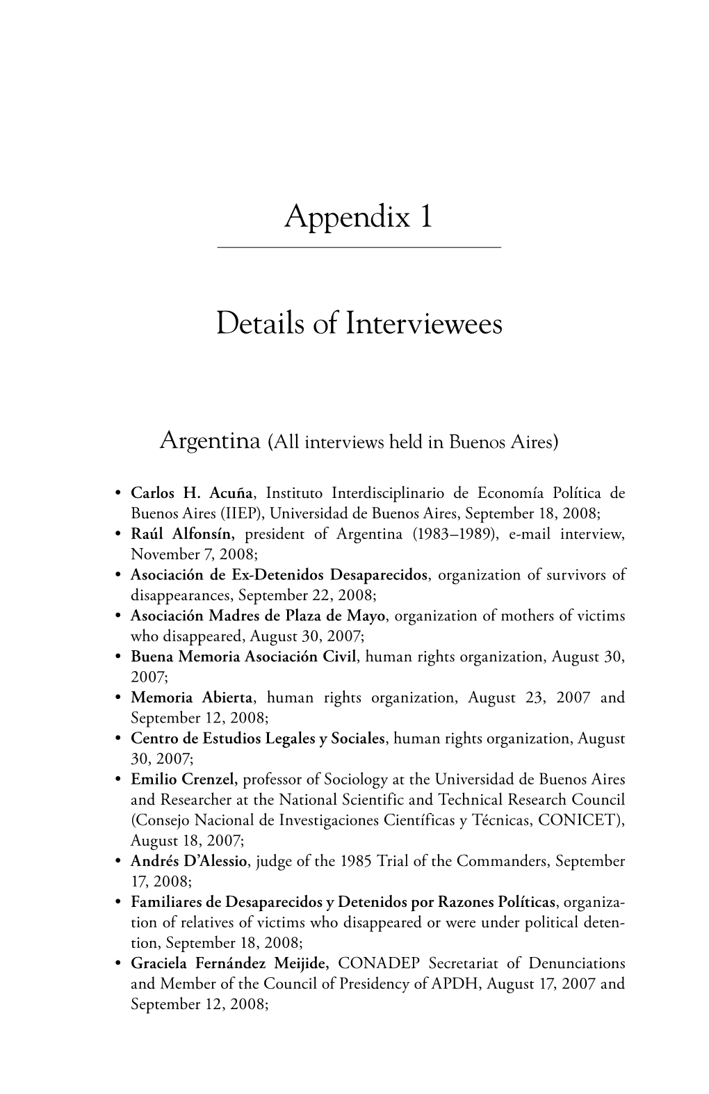 Appendix 1 Details of Interviewees