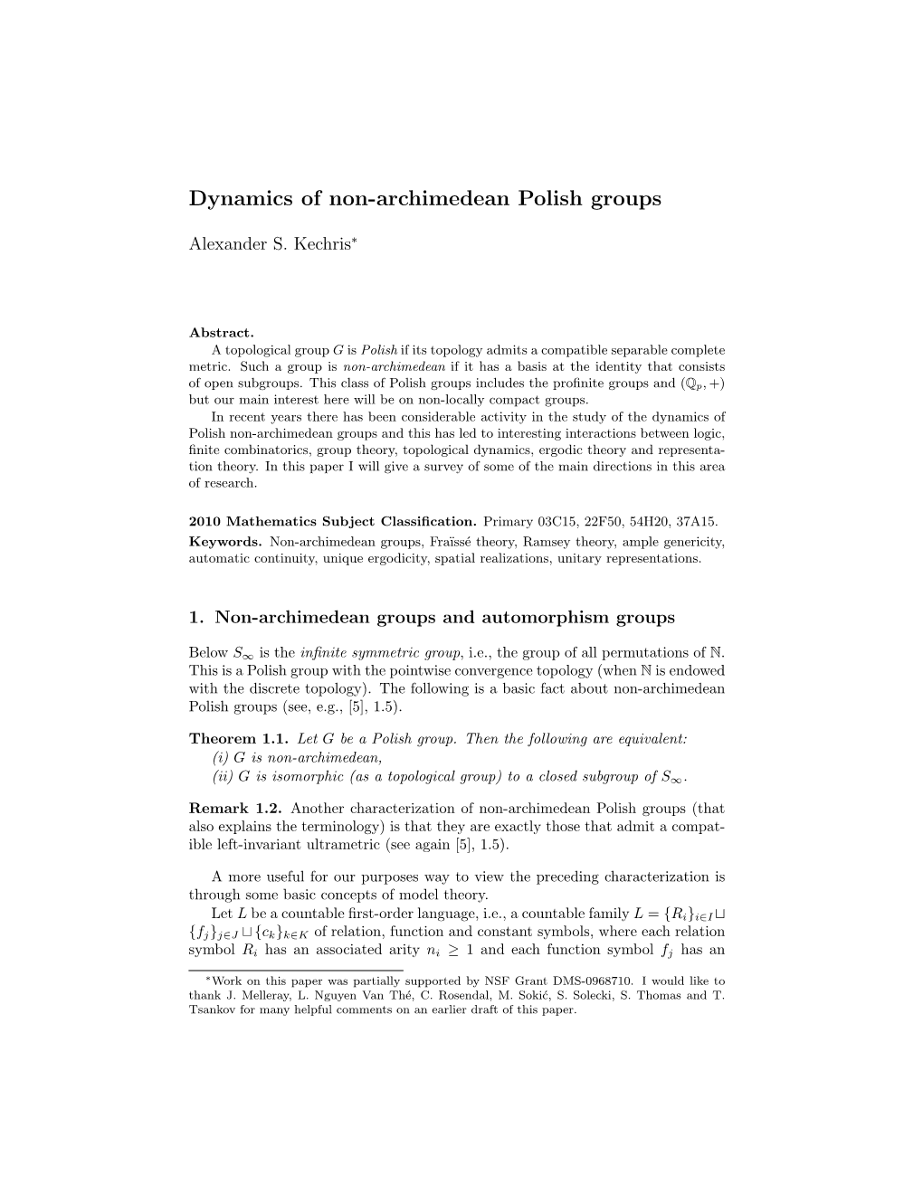 Dynamics of Non-Archimedean Polish Groups