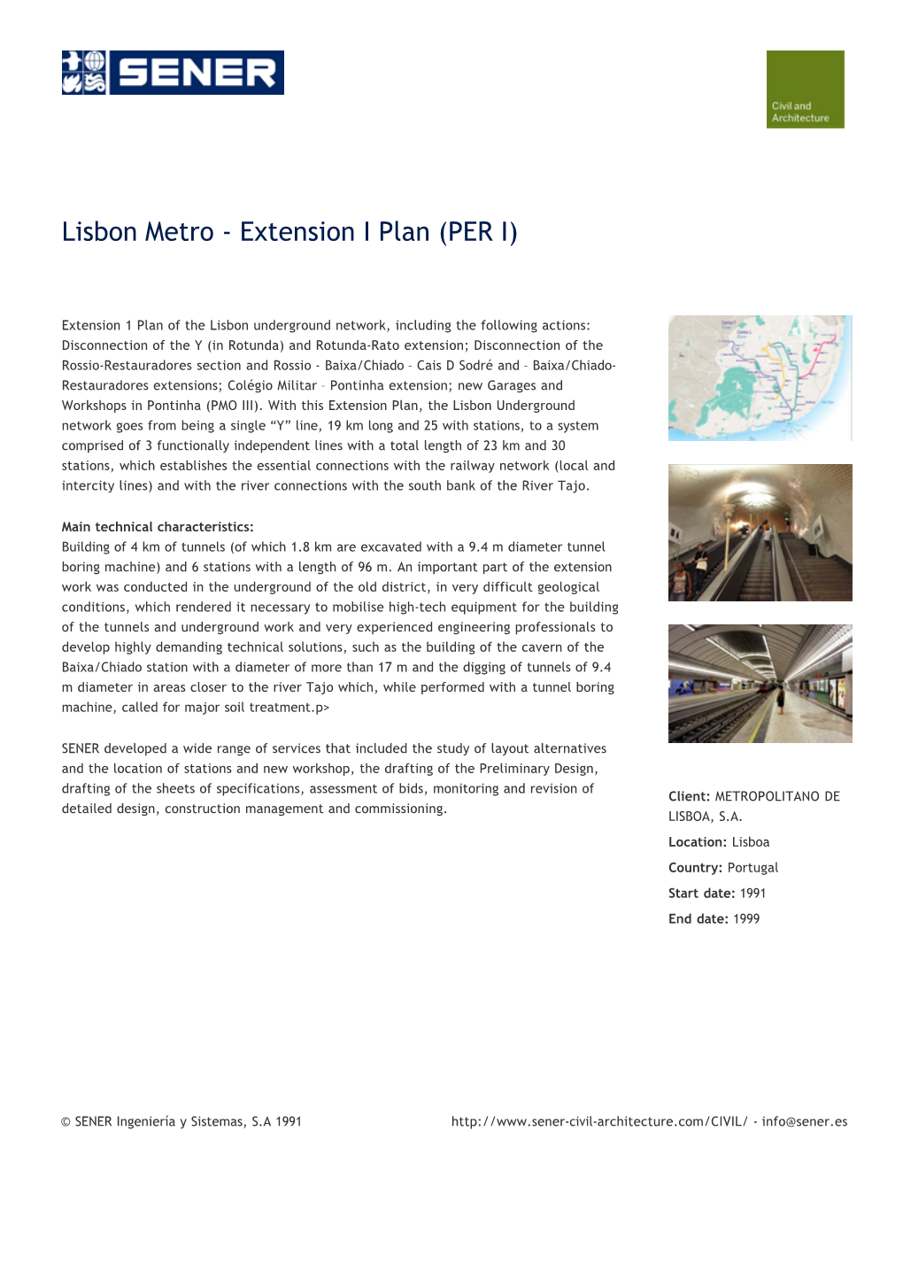 Lisbon Metro - Extension I Plan (PER I)