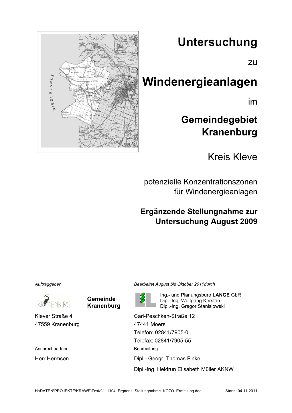 Untersuchung Windenergieanlagen