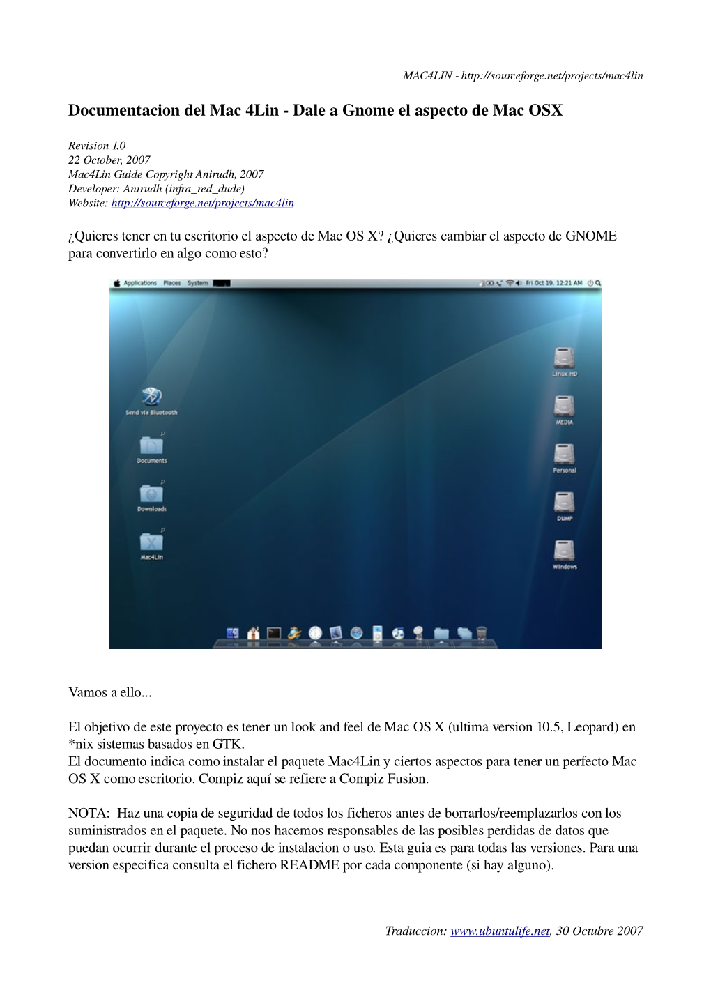 Documentacion Del Mac 4Lin Dale a Gnome El Aspecto De Mac