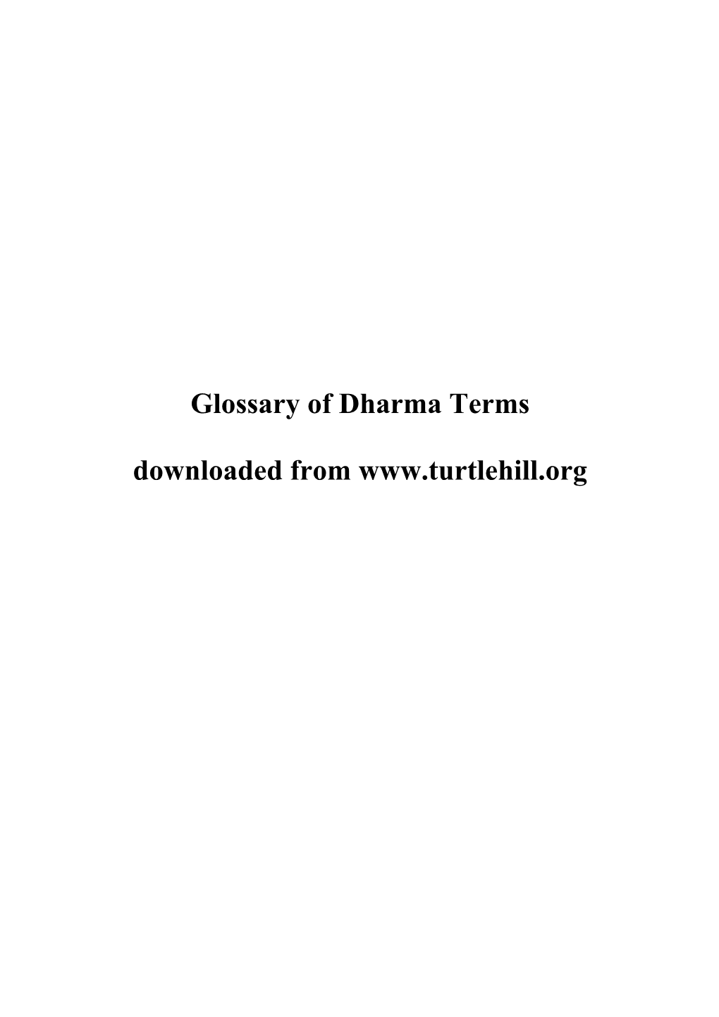 Glossary of Dharma Terms Downloaded from A