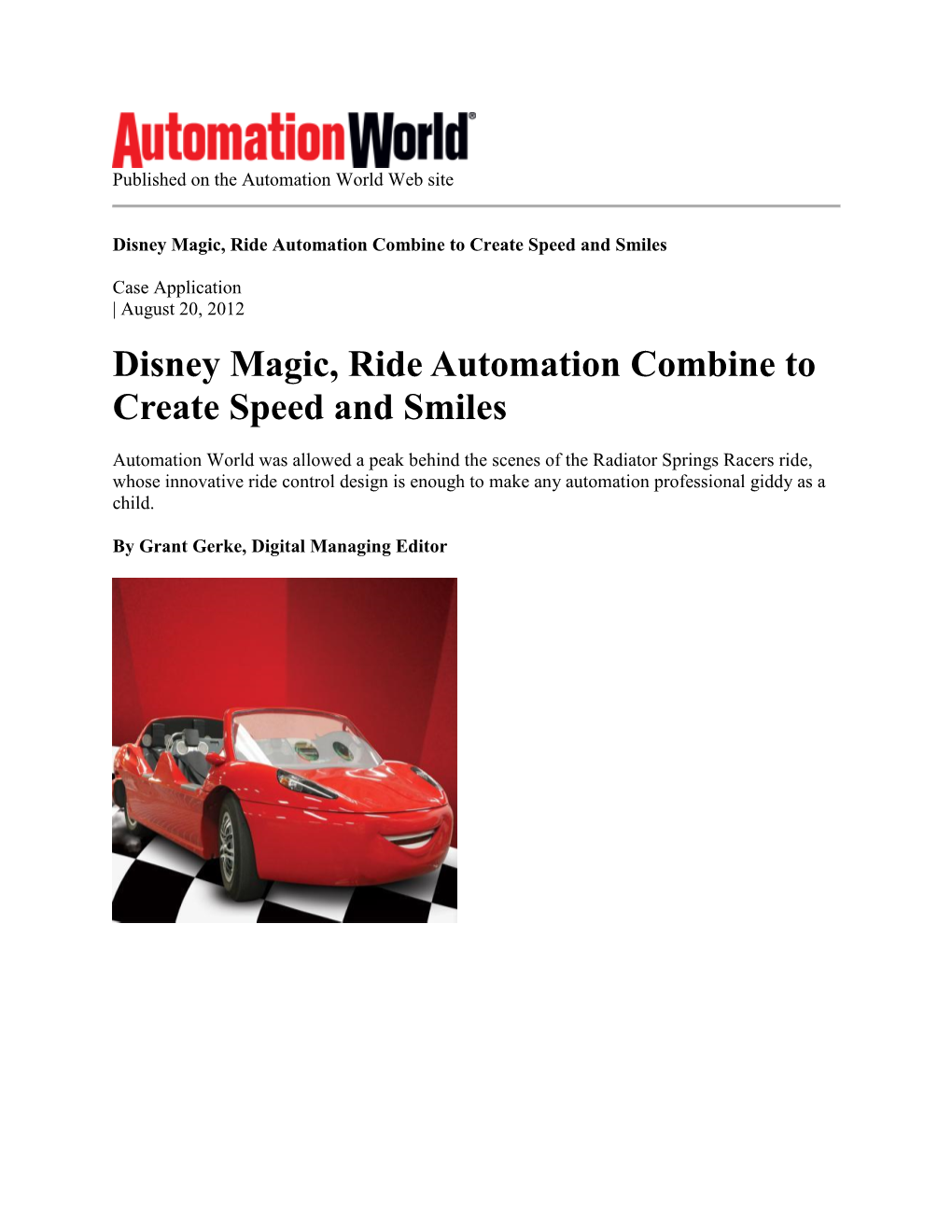 Disney Magic, Ride Automation Combine to Create Speed and Smiles