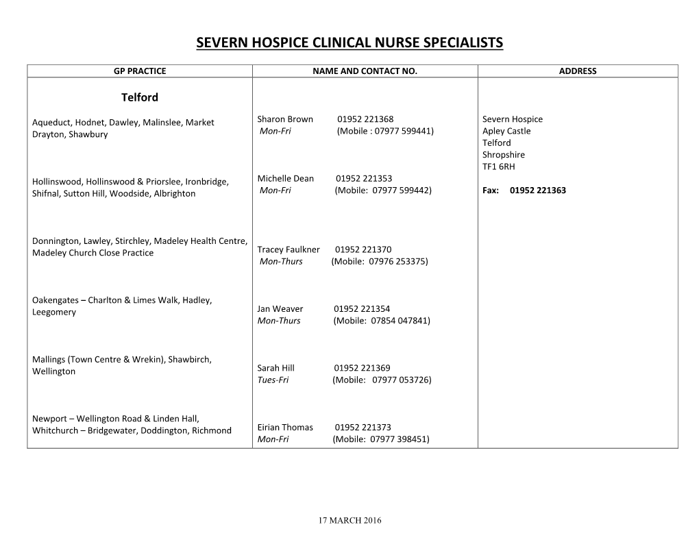 Community Macmillan Nurse Referral