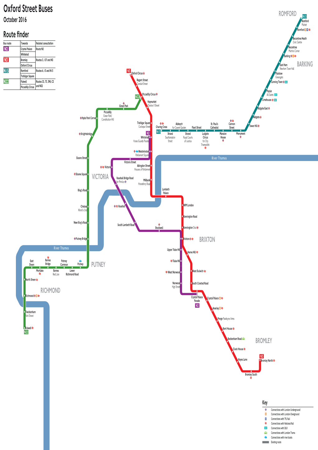 Overview Map of Night Routes