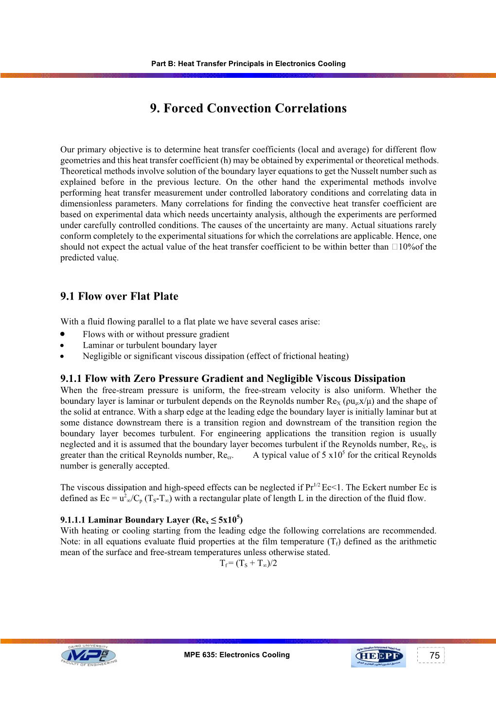 9. Forced Convection Correlations