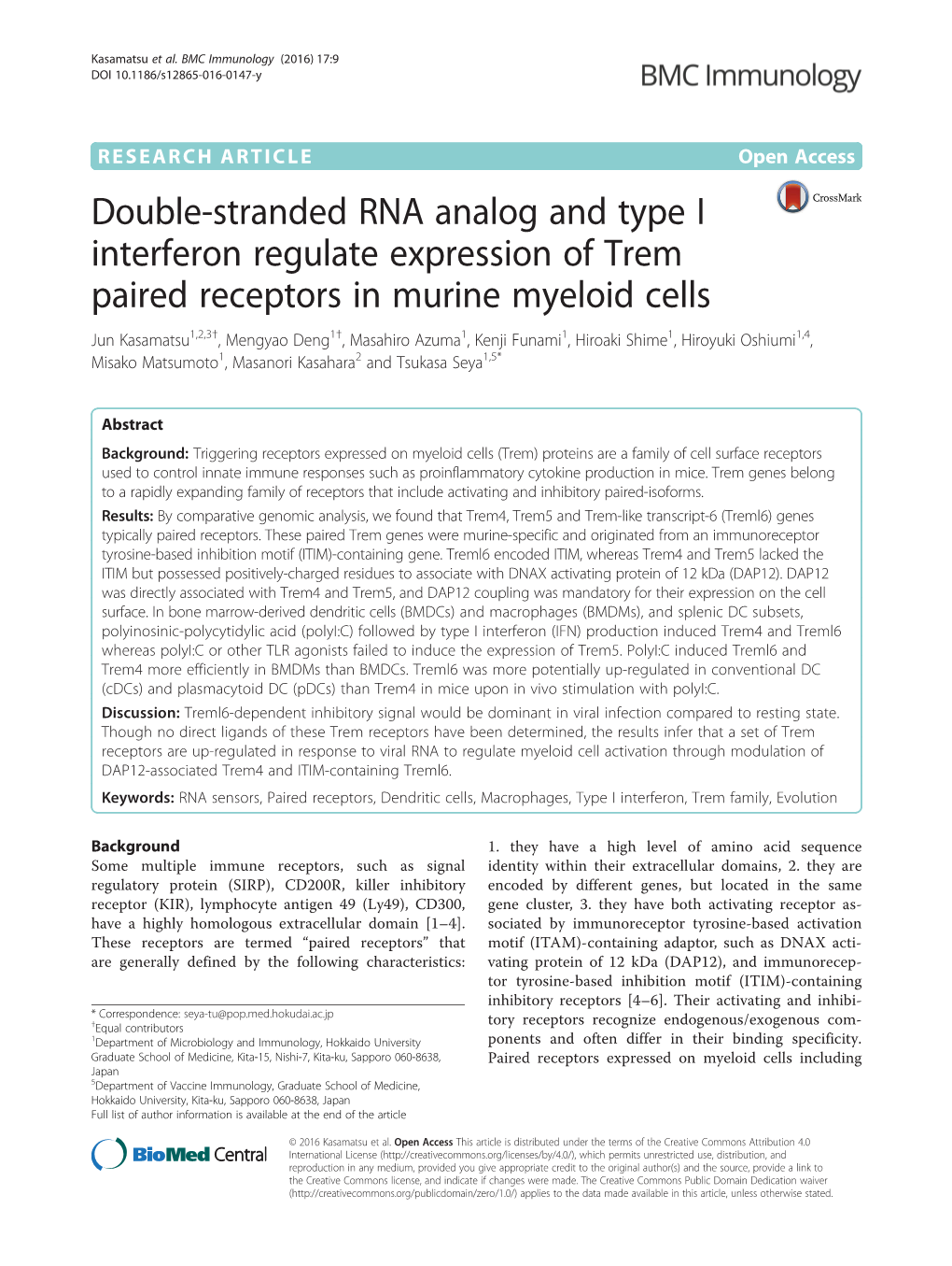 Double-Stranded RNA Analog and Type I Interferon Regulate Expression