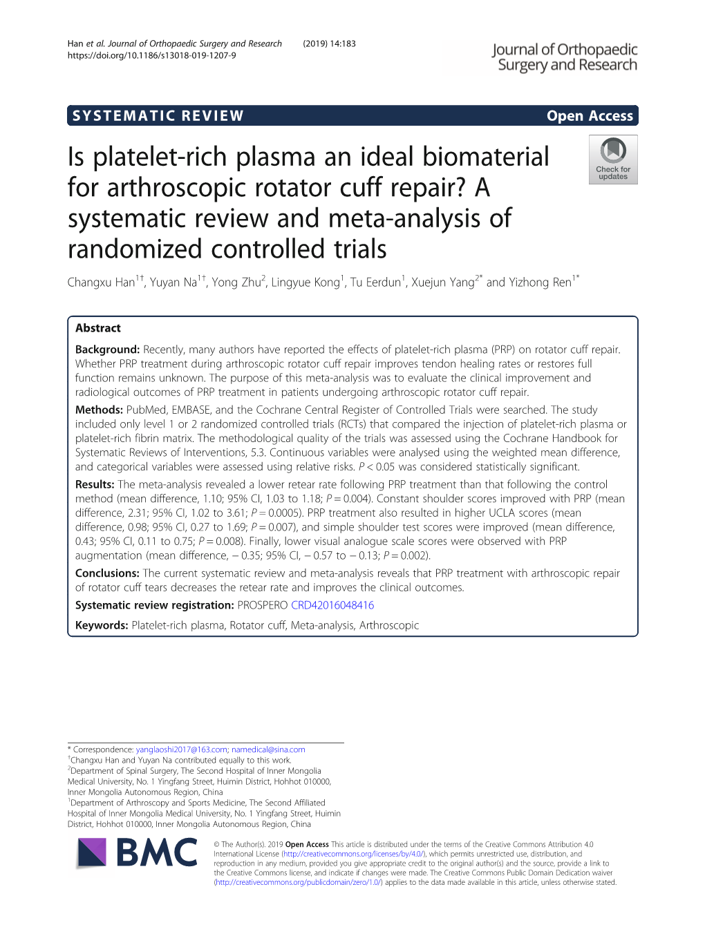 Is Platelet-Rich Plasma an Ideal Biomaterial for Arthroscopic Rotator
