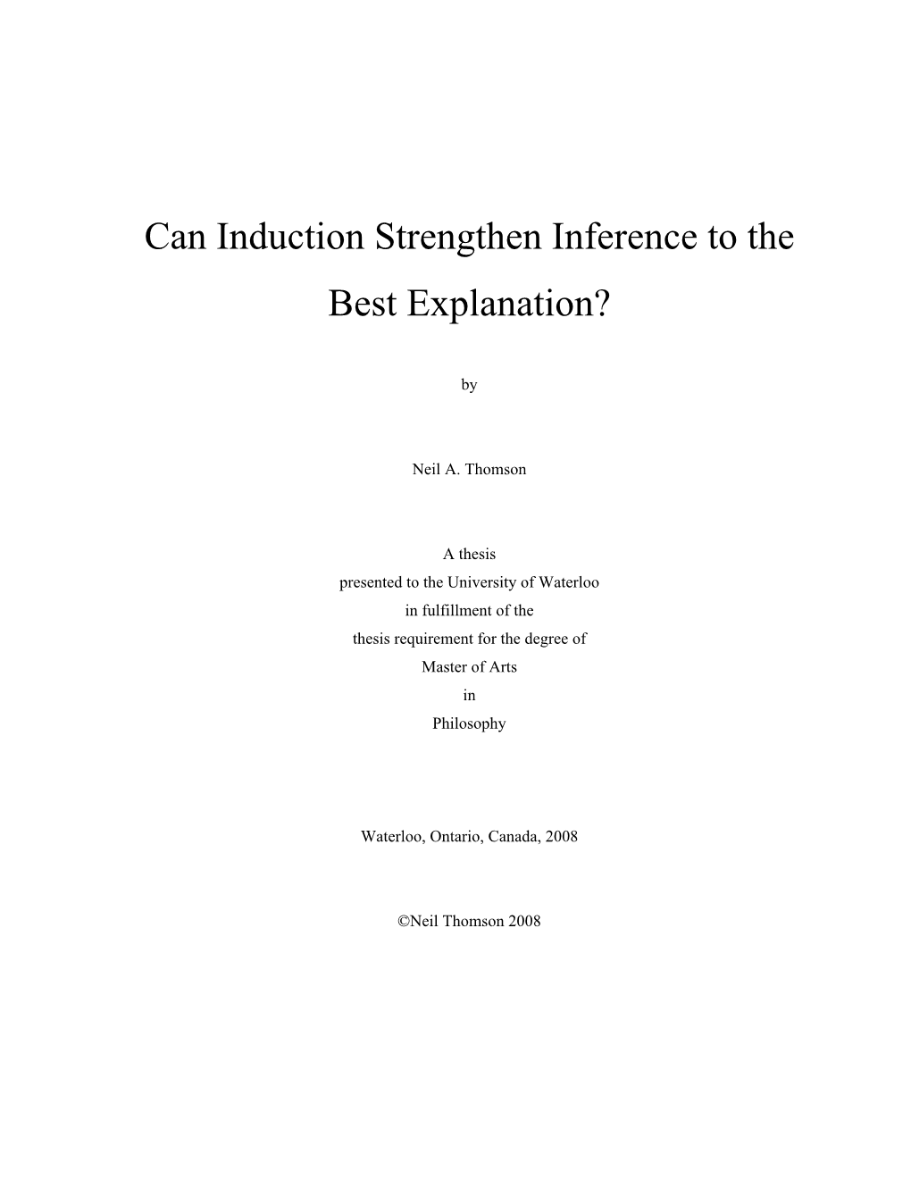 Can Induction Strengthen Inference to the Best Explanation?