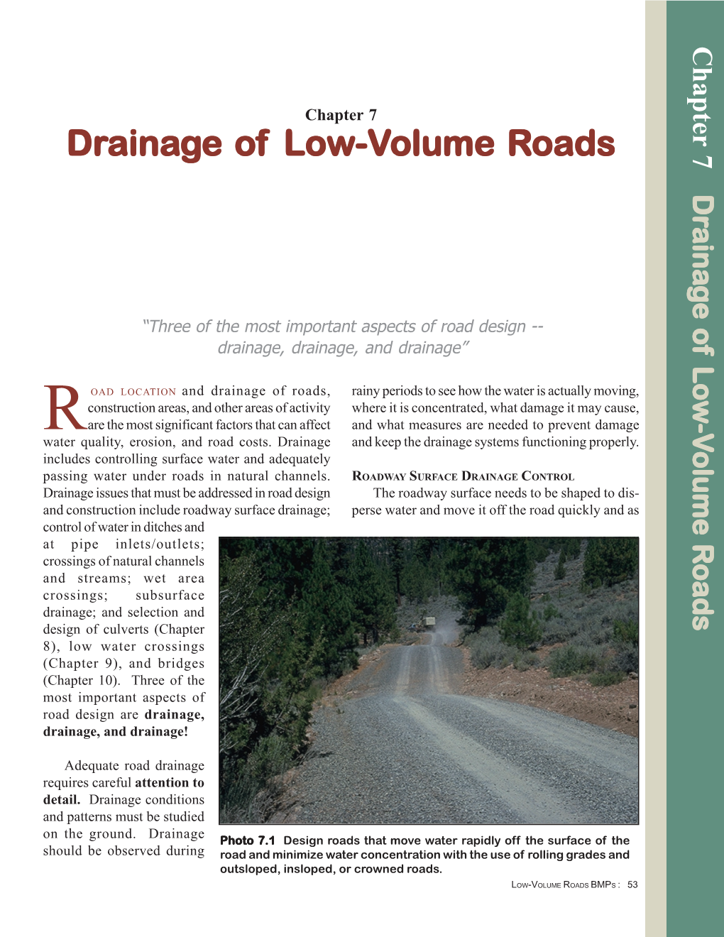 Chapter 7 Drainage of Low-Volume Roads