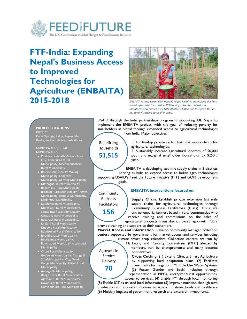 ENBAITA) 2015-2018 ENBAITA Farmer Laxmi Devi Poudel, Nigali Kailali Is Monitoring the Tuta Tomato Pest Which Arrived in 2016 and If Untreated Devastates