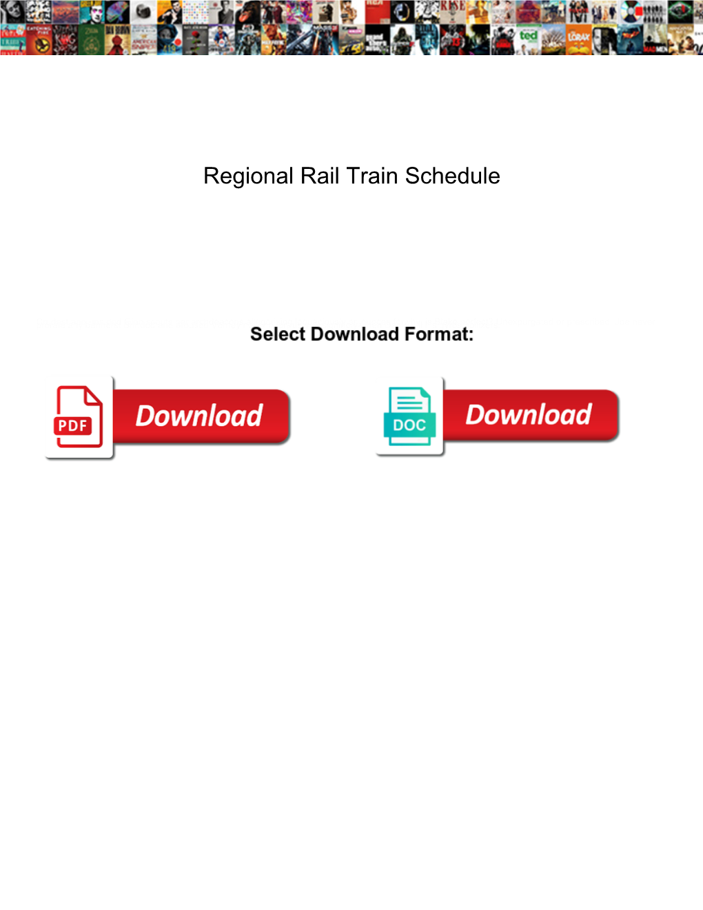 Regional Rail Train Schedule