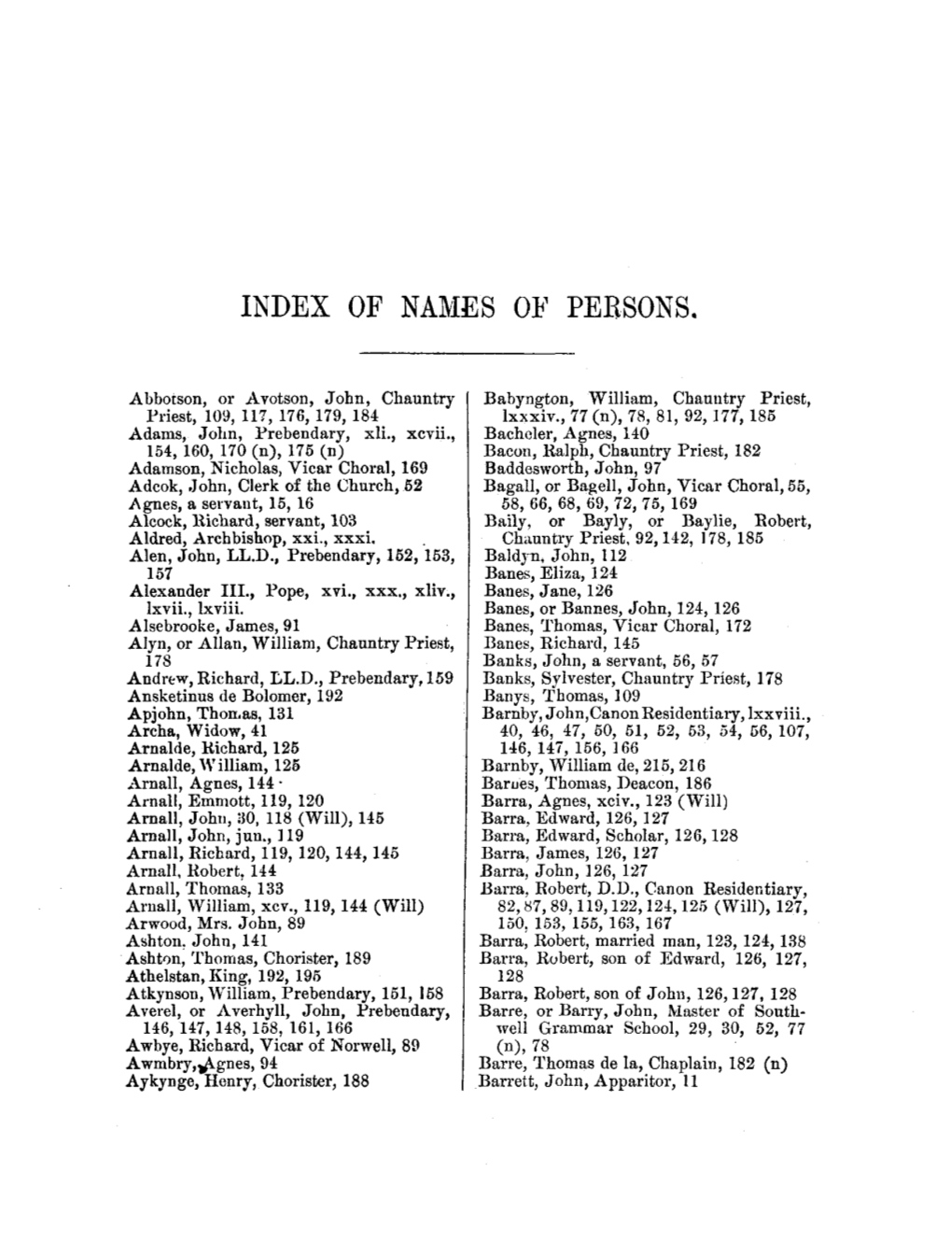 Index of Names of Persons