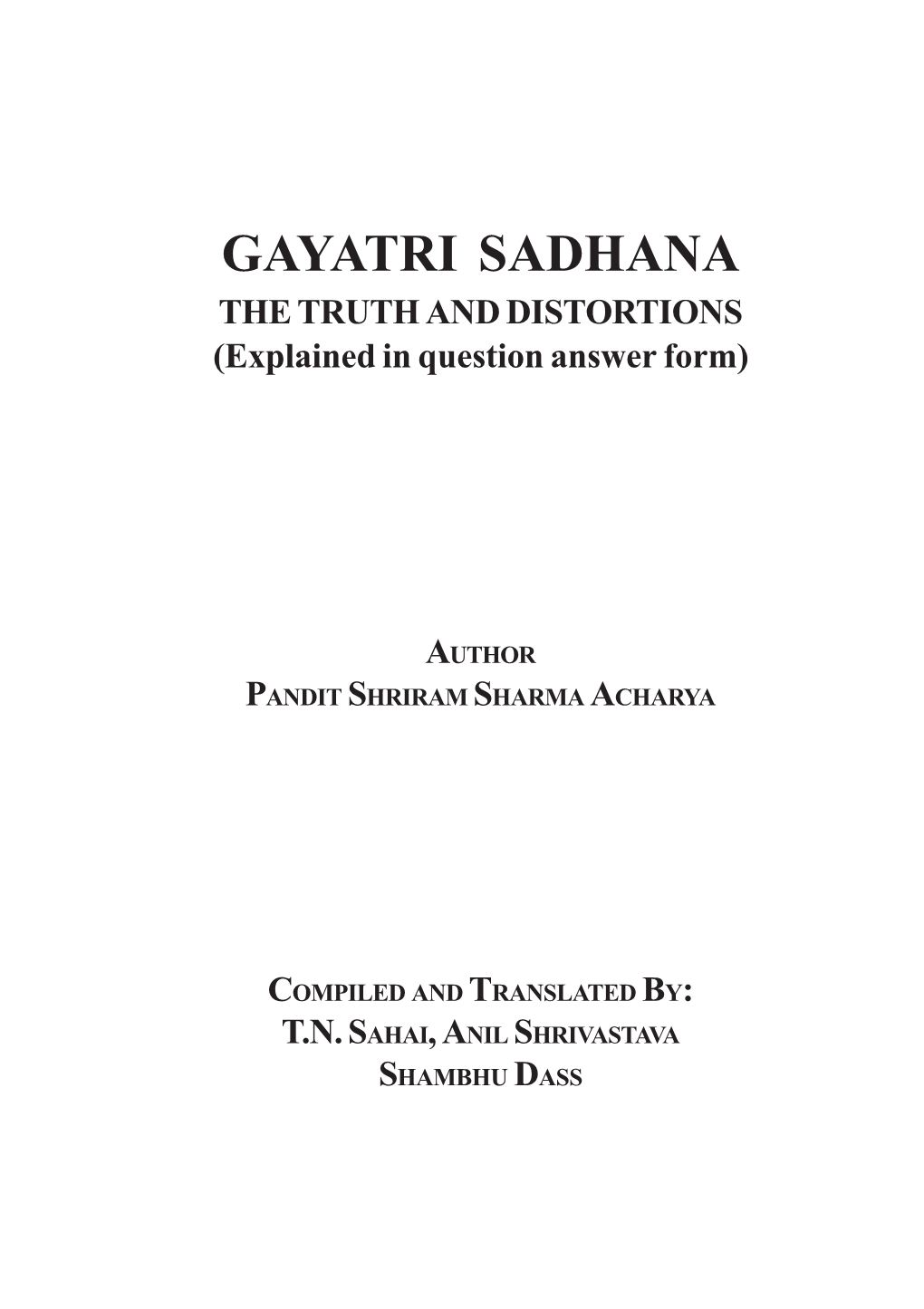 FAQ Gayatri Sadhana