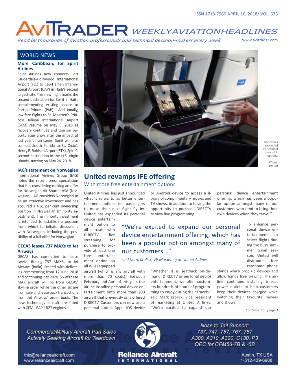 United Revamps IFE Offering