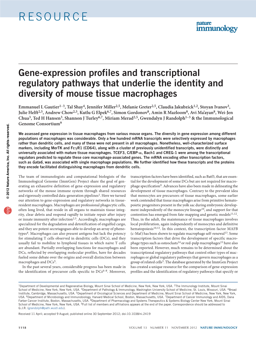 Resources Development of Tissue Macrophages