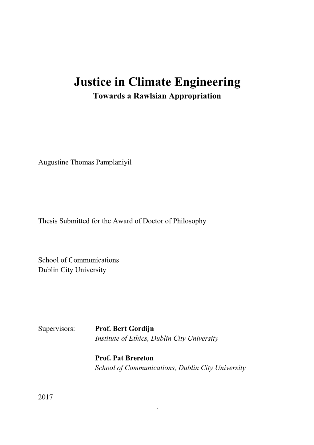 Justice in Climate Engineering Towards a Rawlsian Appropriation