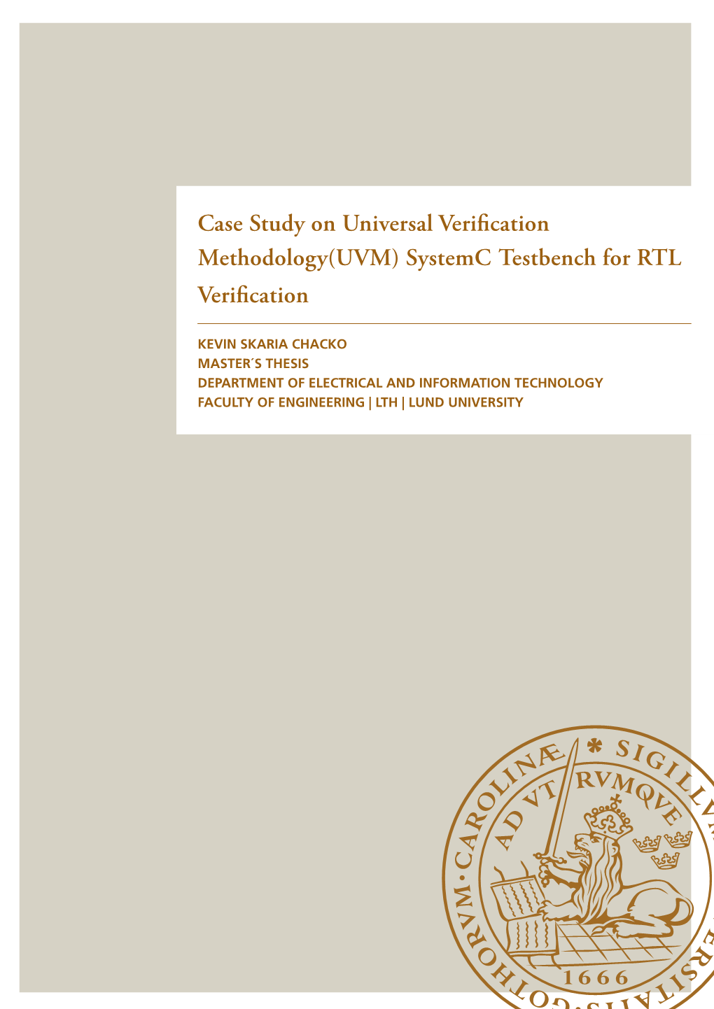 Case Study on Universal Verification Methodology(UVM) Systemc