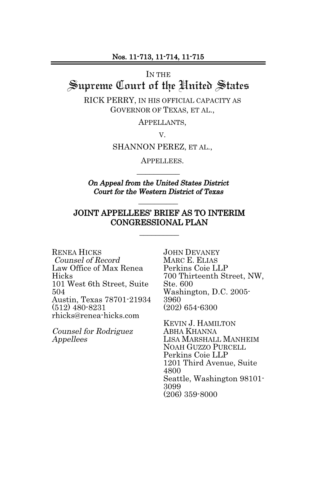 Appellee Brief of Davis, LULAC, Et Al