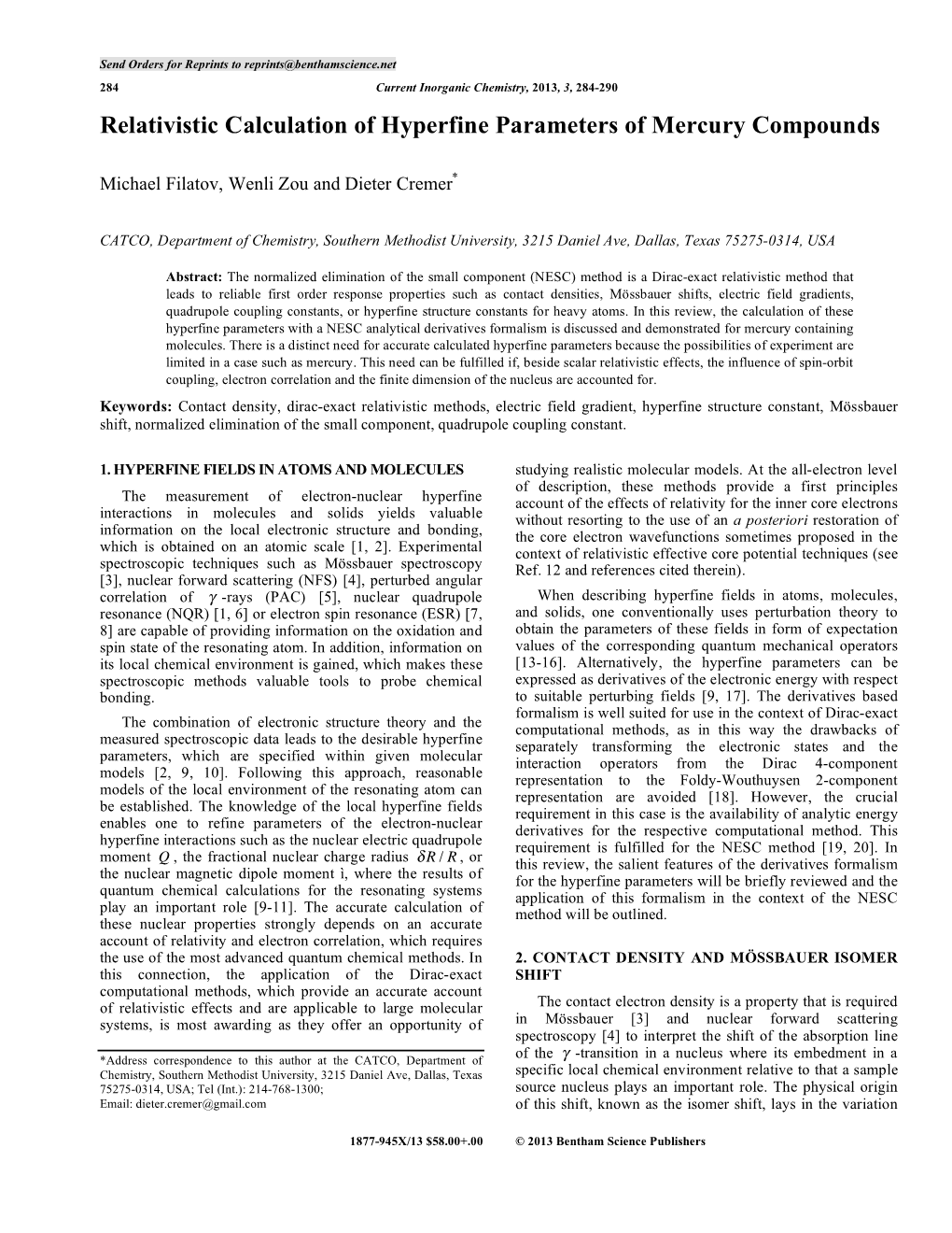 Relativistic Calculation of Hyperfine Parameters of Mercury Compounds