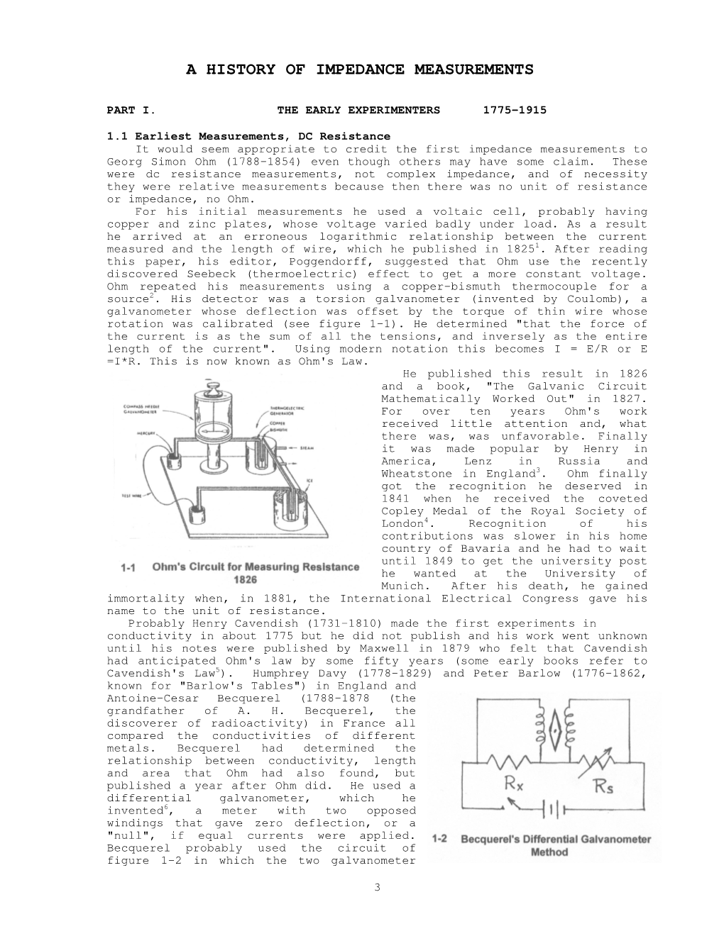 A History of Impedance Measurements