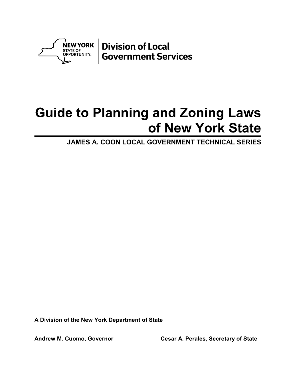 Guide to Planning and Zoning Laws of New York State JAMES A