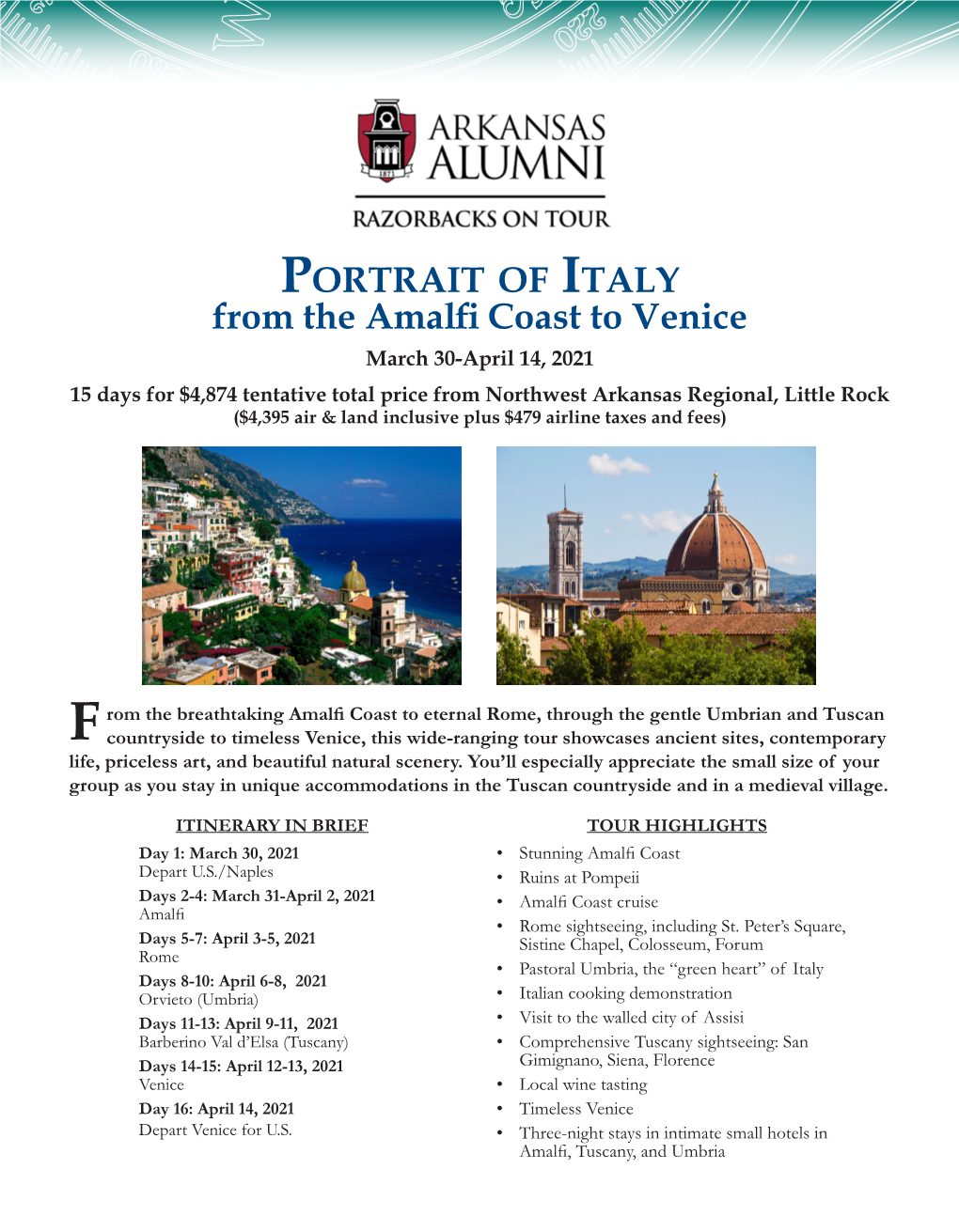 From the Amalfi Coast to Venice