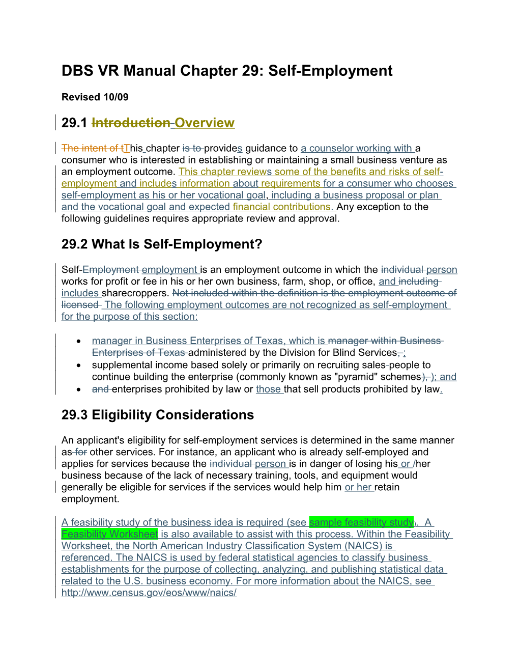 DBS VR Manual Chapter 29 Revision, October 2009