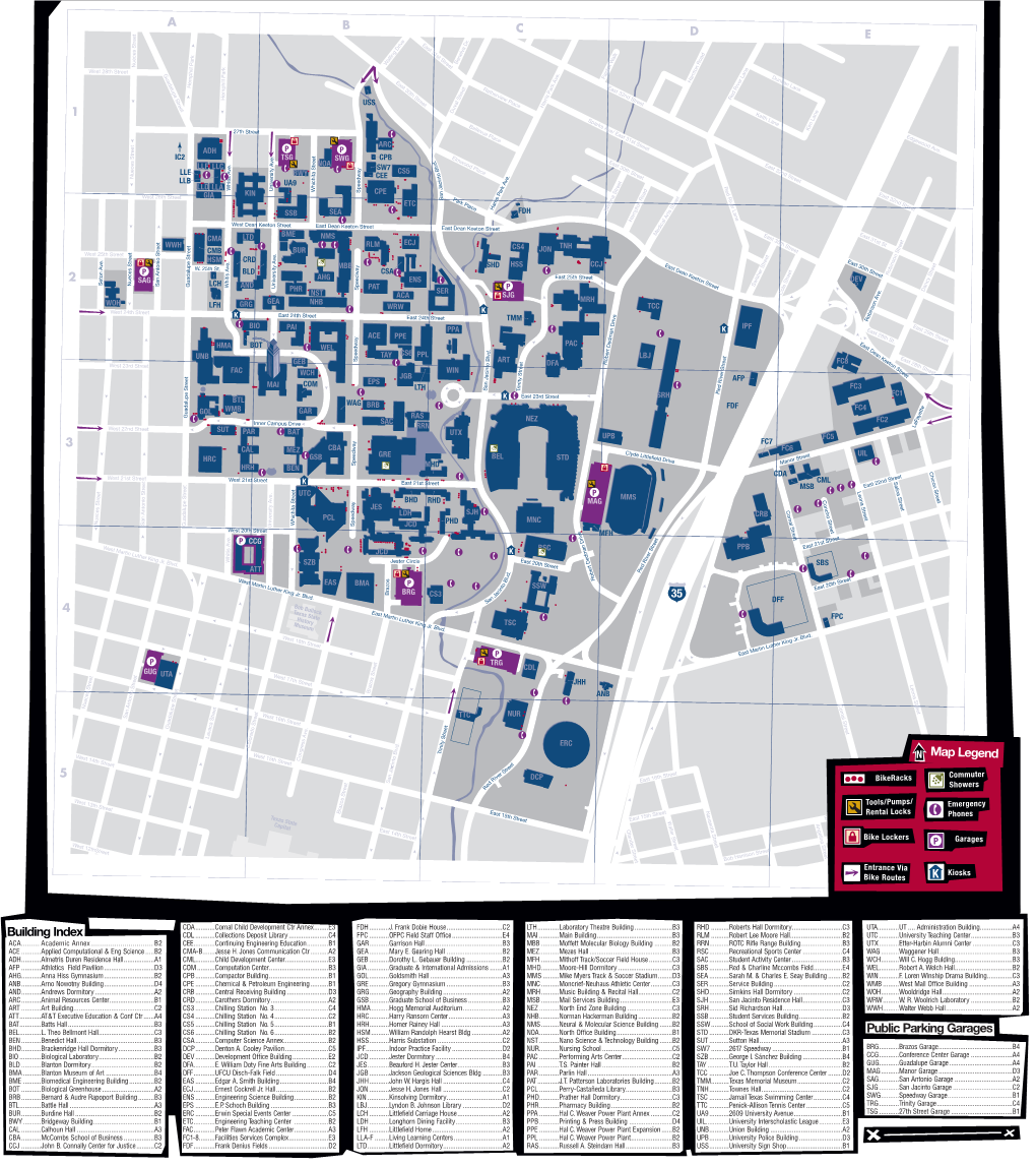 Building Index Public Parking Garages Map Legend