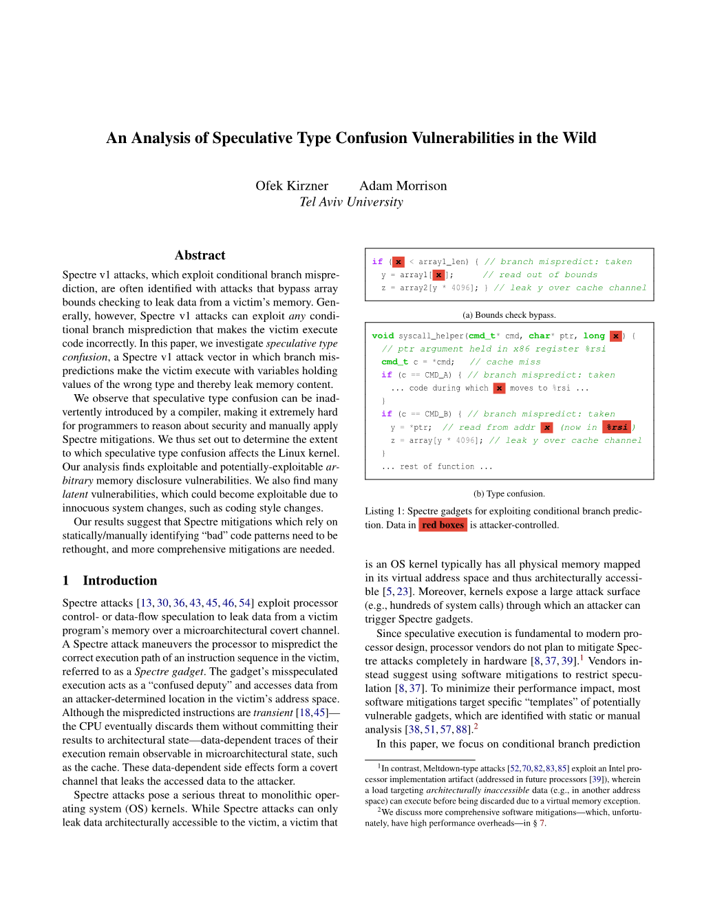 An Analysis of Speculative Type Confusion Vulnerabilities in the Wild