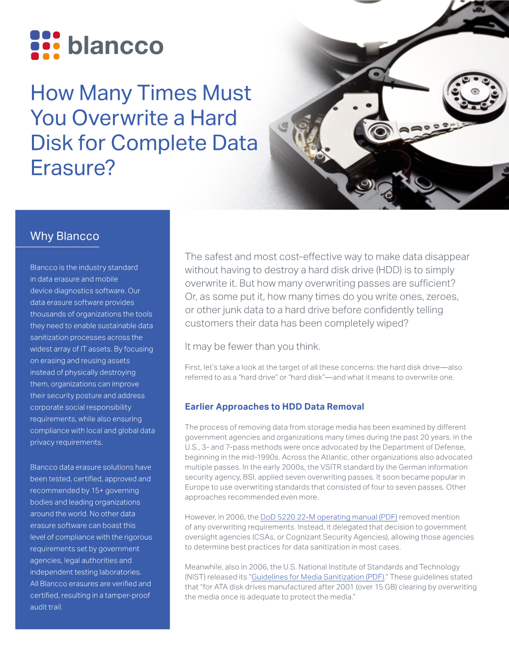 How Many Times Must You Overwrite a Hard Disk for Complete Data Erasure?