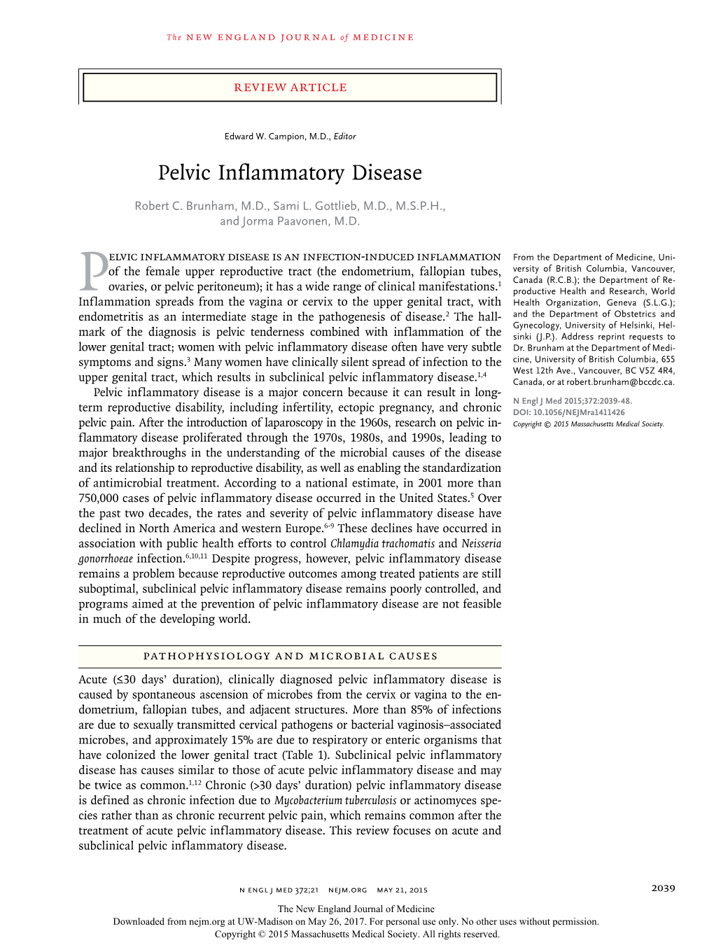 Pelvic Inflammatory Disease