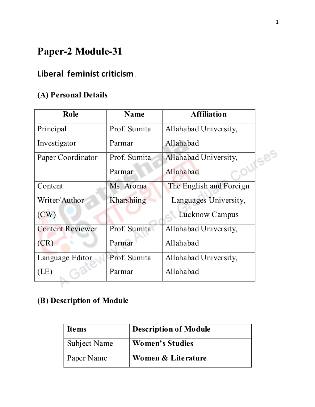 Paper-2 Module-31