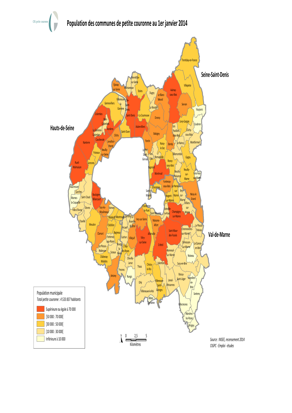 Population Des Communes De Petite Couronne Au 1Er Janvier 2014 0