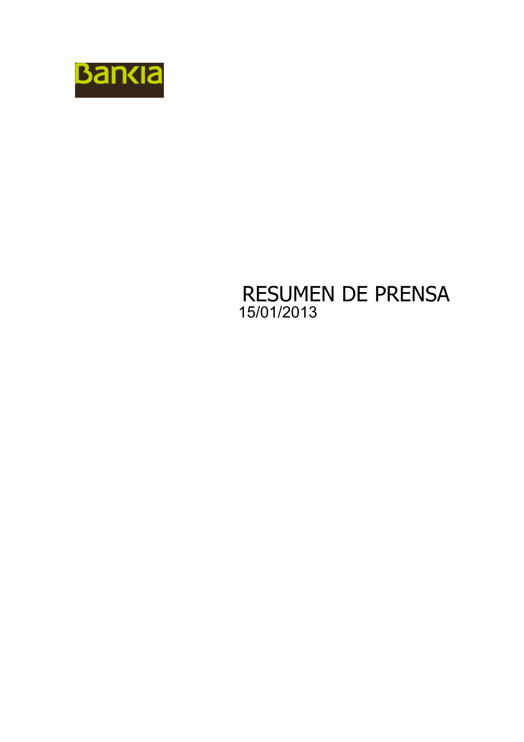 Resumen De Prensa 15/01/2013