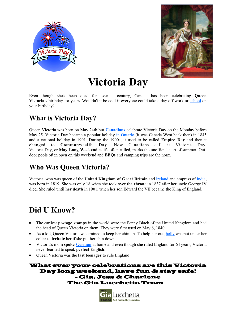 Victoria Day Weekend Trivia.Pub