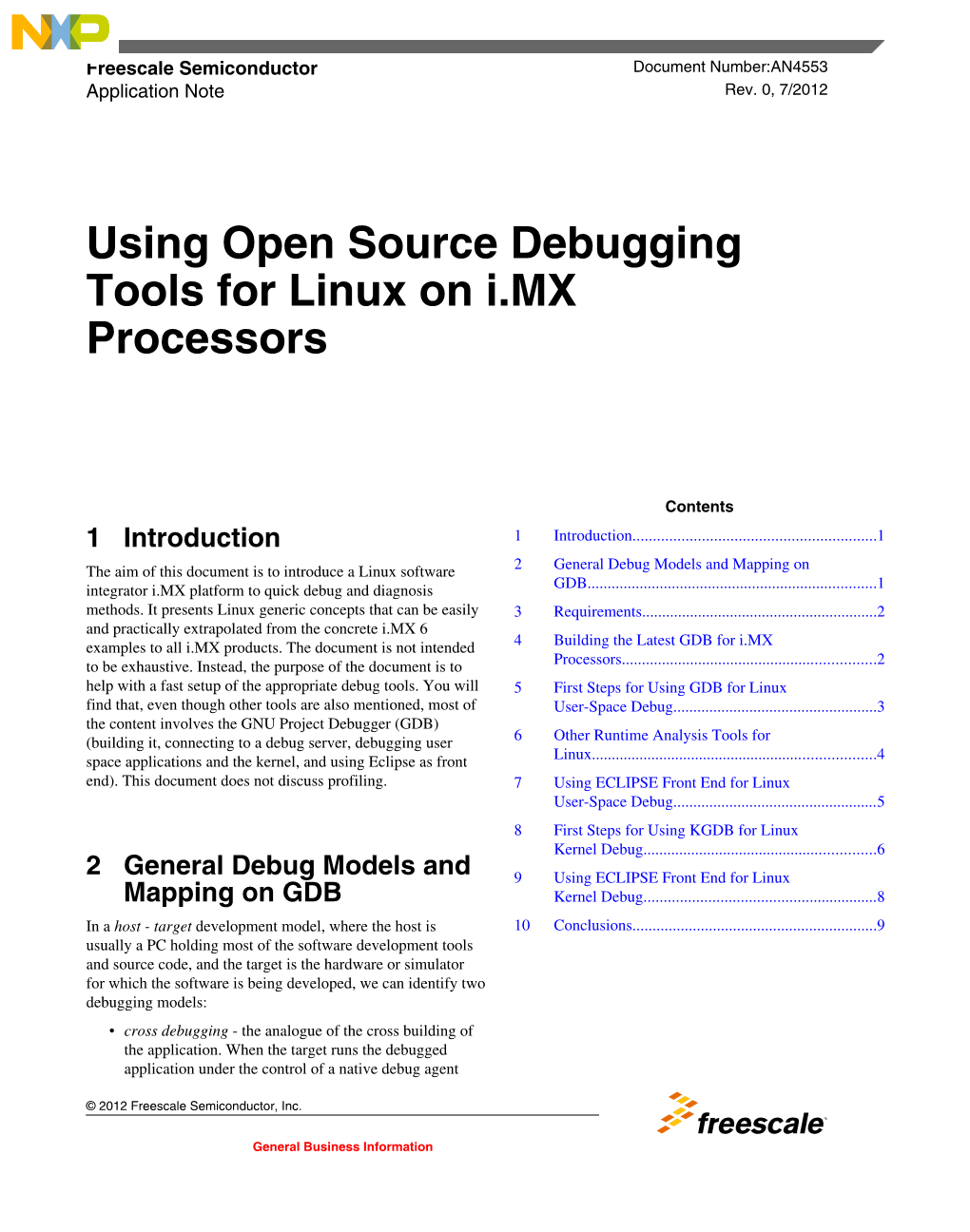 Using Open Source Debugging Tools for Linux on I.MX Processors