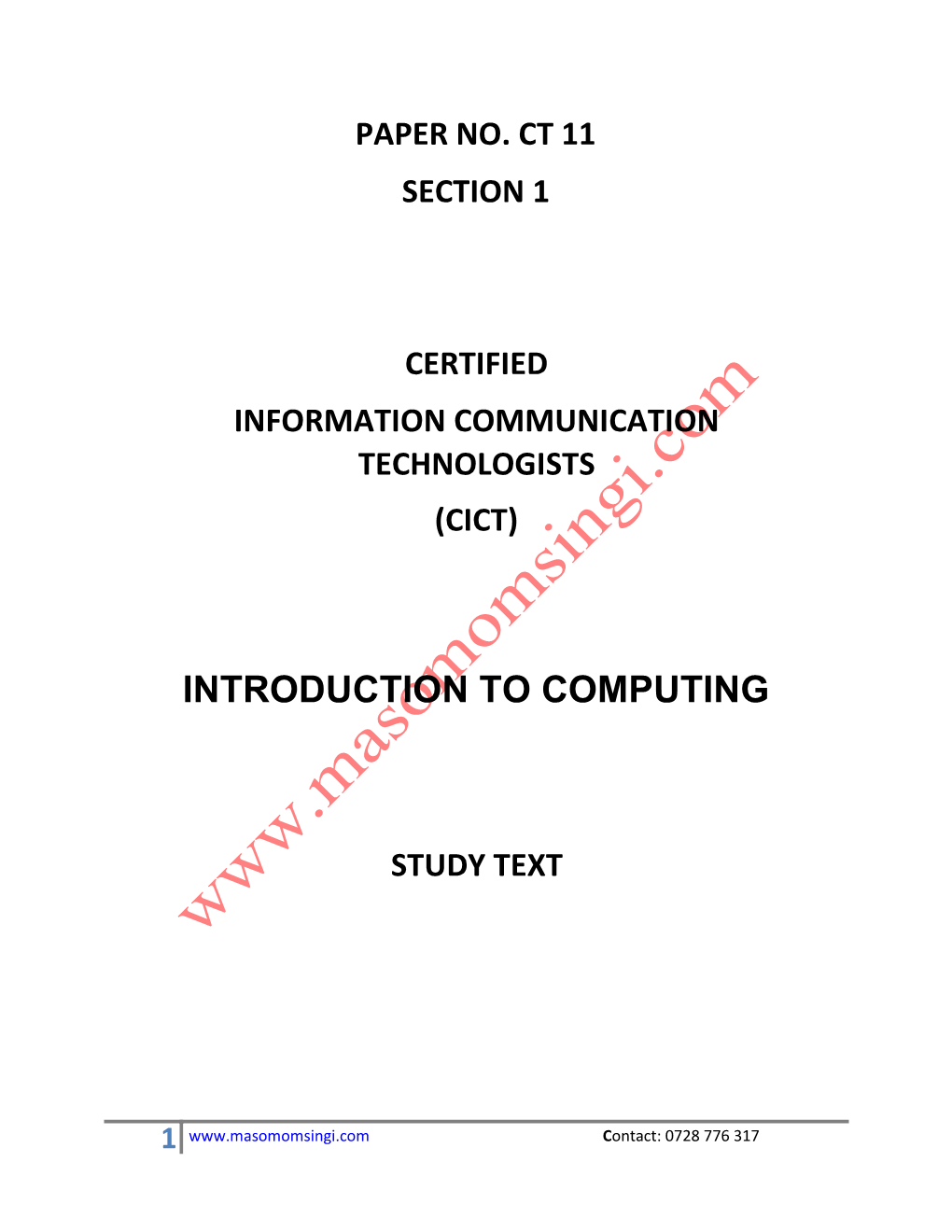 Introduction to Computing Sample