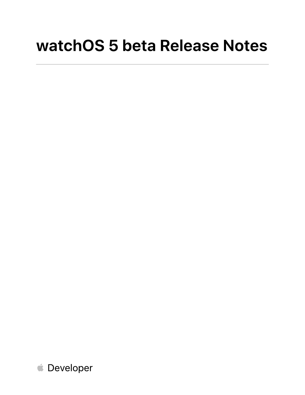 Watchos 5 Beta Release Notes