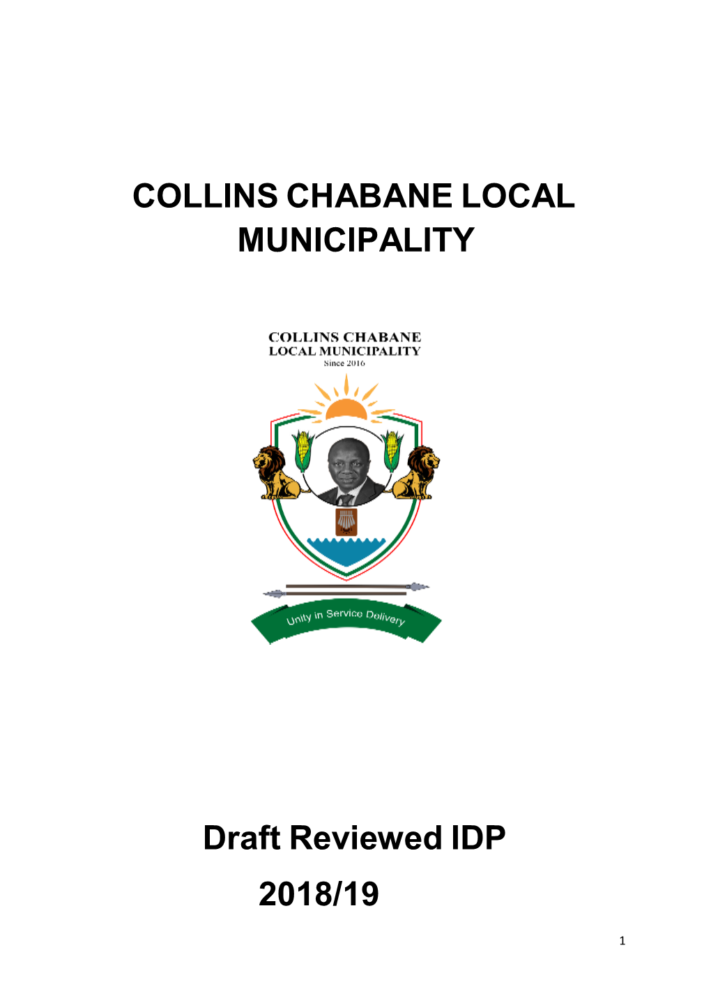 COLLINS CHABANE LOCAL MUNICIPALITY Draft Reviewed IDP 2018/19