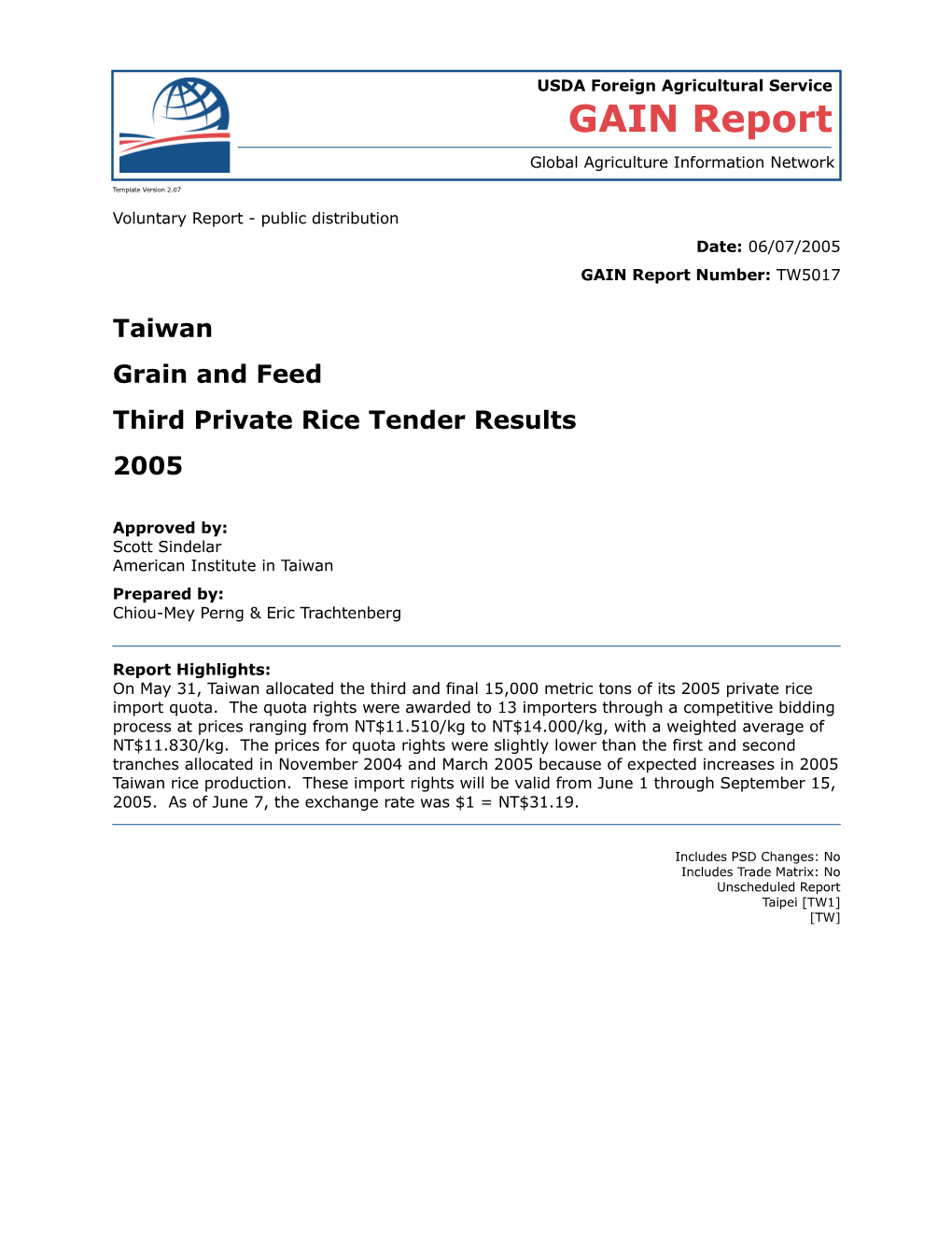 Voluntary Report - Public Distribution s52