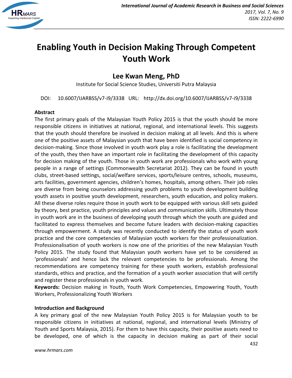 Enabling Youth in Decision Making Through Competent Youth Work