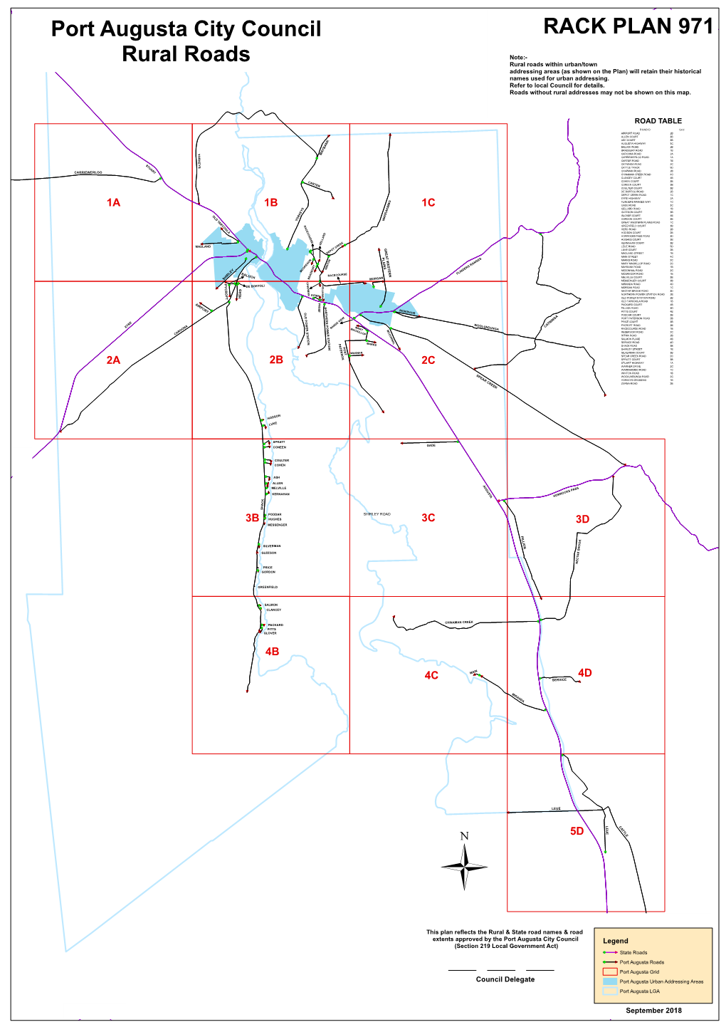 Port Augusta City Council Rural Roads Rack Plan