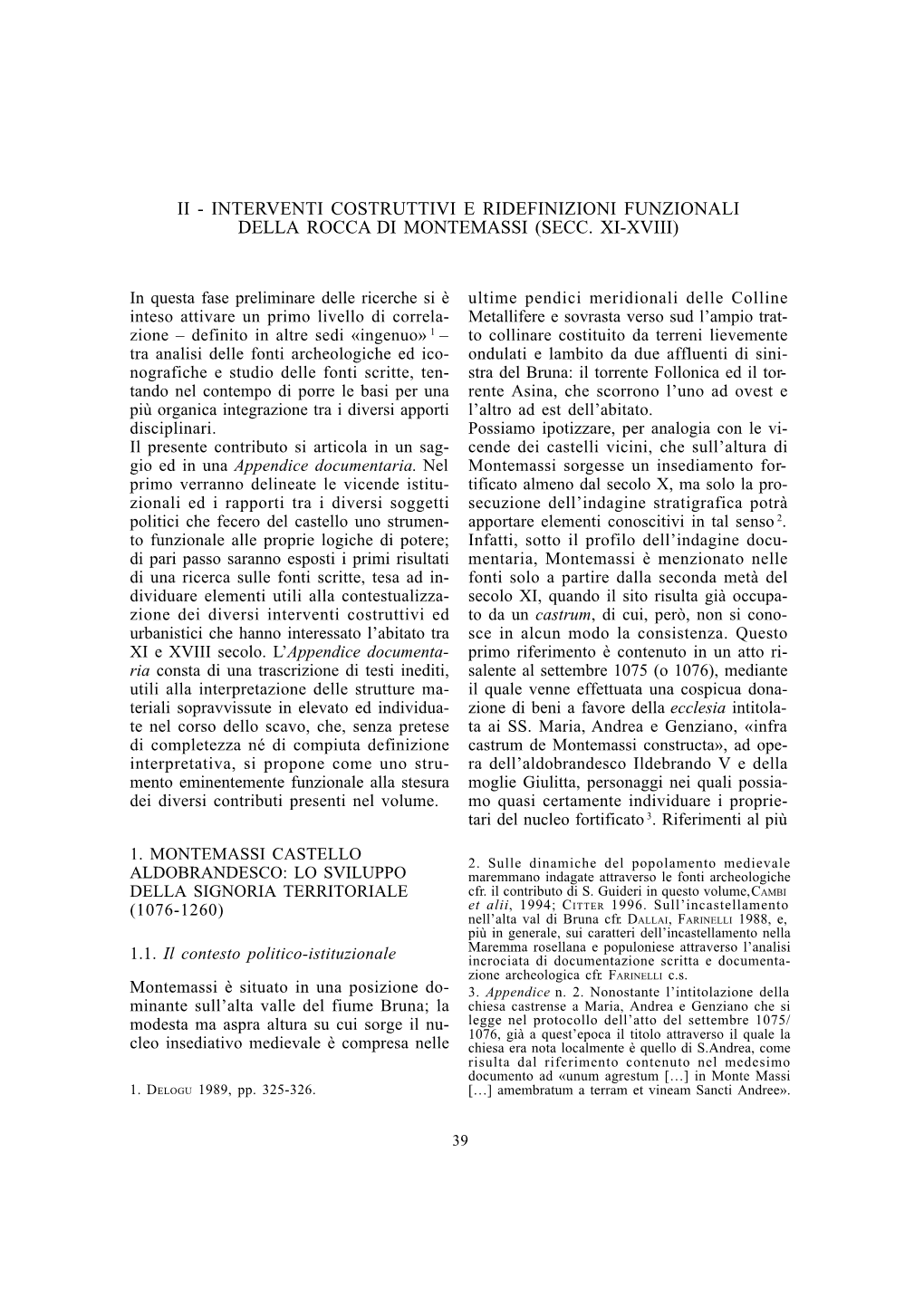 Interventi Costruttivi E Ridefinizioni Funzionali Della Rocca Di Montemassi (Secc