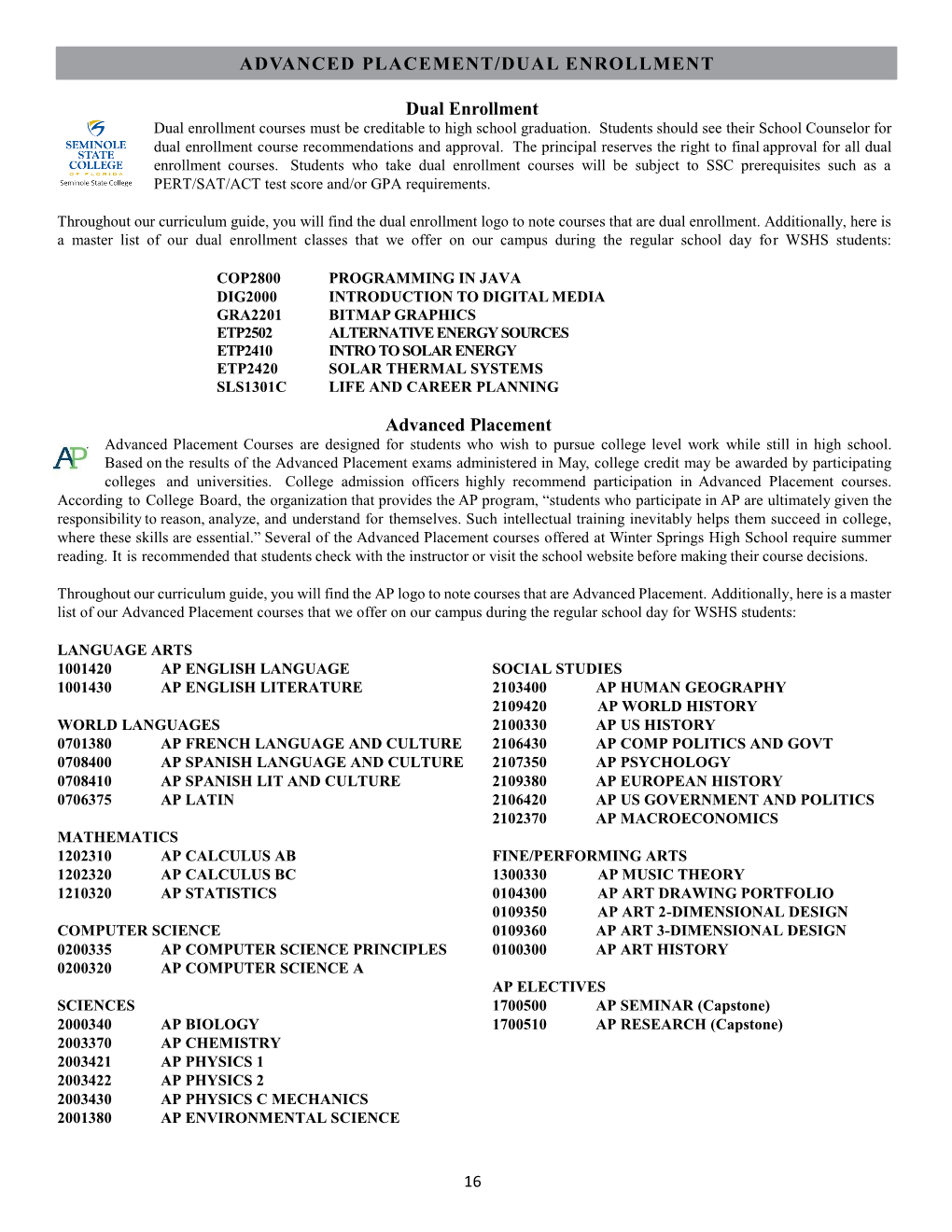 Advanced Placement & Dual Enrollment