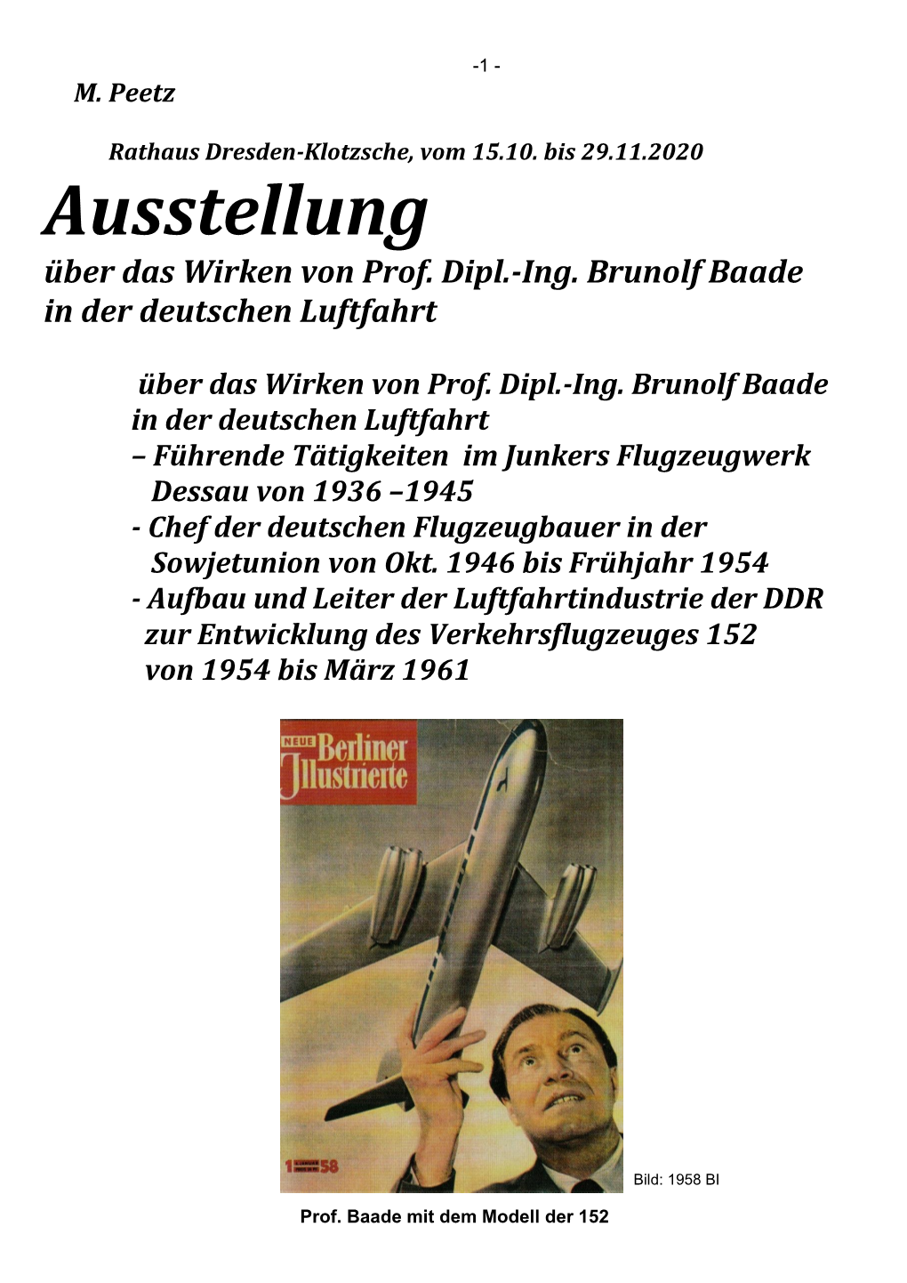 Ausstellung Über Das Wirken Von Prof