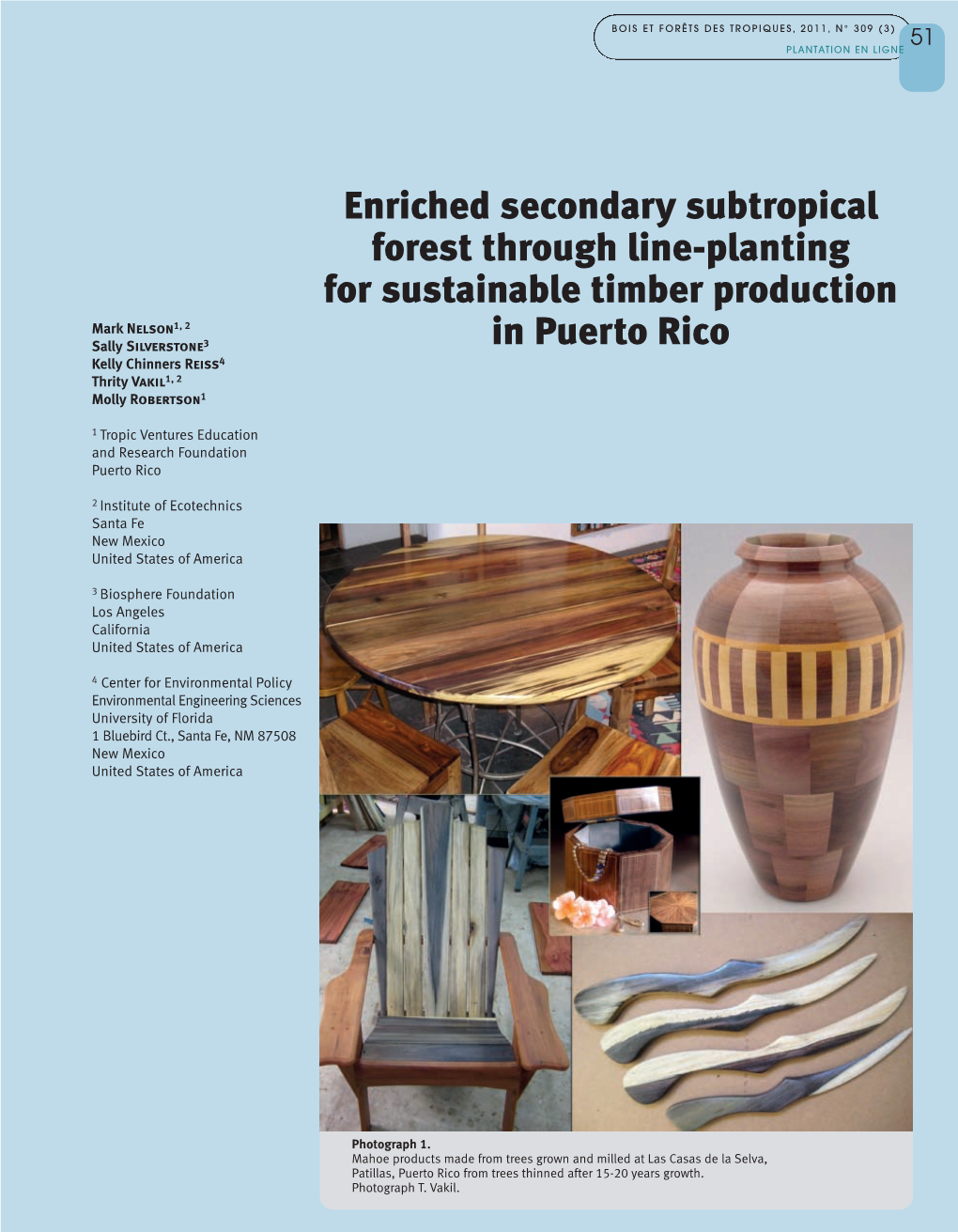 Enriched Secondary Subtropical Forest Through Line-Planting For