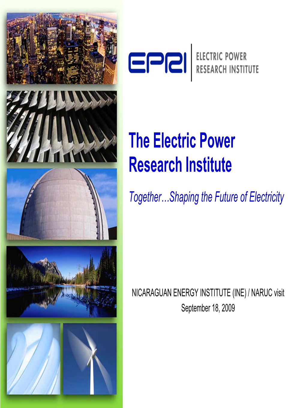 Introduction to the Electric Power Research Institute