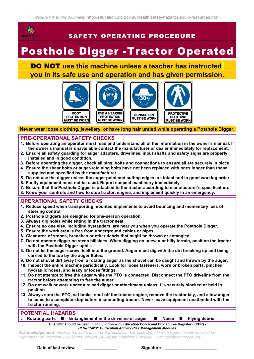 Safety Operating Procedure s2