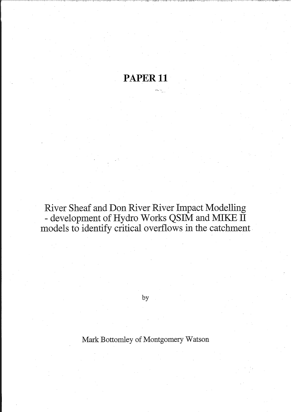 PAPER 11 River Sheaf and Don River River Impact Modelling